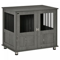 Pawhut Cage Pour Chien Avec Porte Magnetique Verrouillable, Pieds Reglables, Table D'appoint Pour Ni