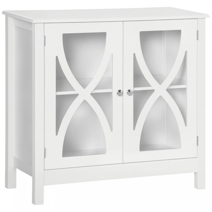 HOMCOM Buffet de Cuisine, Armoire Vitree avec Etagere Reglable