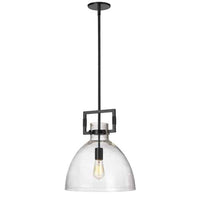 Luminaire suspendu Liberty de Dainolite avec fini noir mat et 1 ampoule