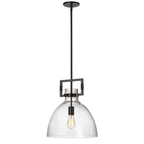 Luminaire suspendu Liberty de Dainolite avec fini noir mat et 1 ampoule