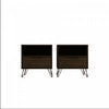 Table de nuit Rockefeller Mid-Century Modern 20\" en brun chataigne (1 tiroir) - Lot de 2