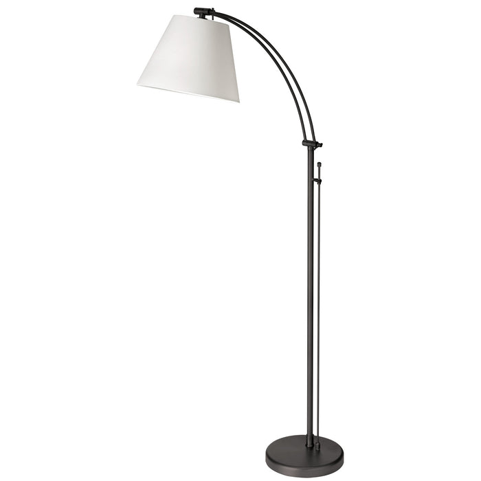 Lampe à pied Felix réglable de Dainolite avec abat-jour blanc, fini noir mat et 1 ampoule