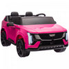 Qaba Camion 2 Places, 12 V Cadillac Escalade, Voiture Electrique Pour Enfants Alimentee Par Batterie Avec Telecommande 4 Roues A Suspension A Ressort, Lumieres Pour 3 A 8 Ans, Rose