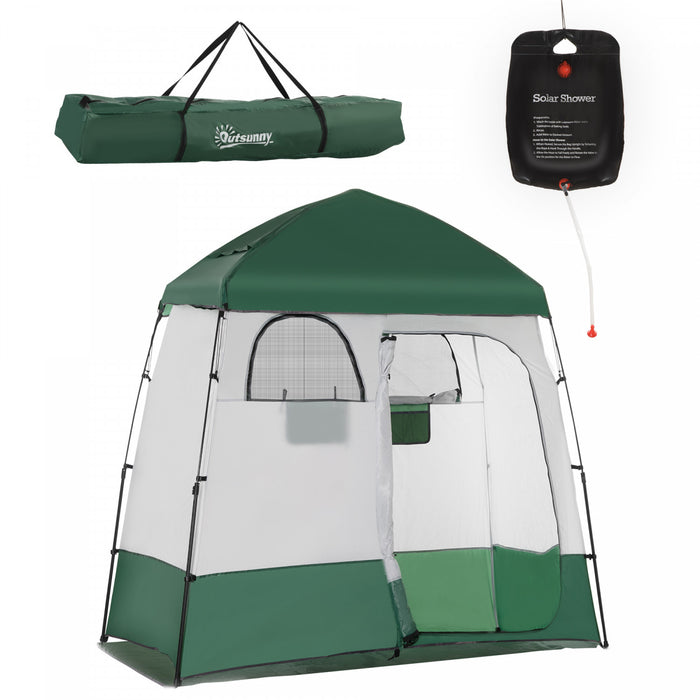 Outsunny Tente De Douche Avec Sac De Douche, Sol, Sac De Transport, Vert
