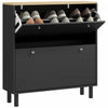 HOMCOM Armoire de rangement a chaussures avec etageres reglables, noir