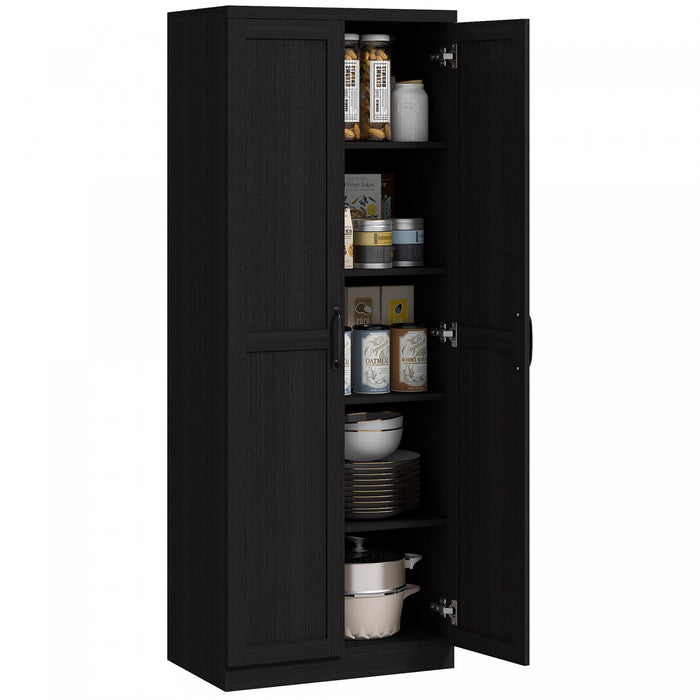 HOMCOM Armoire de rangement pour garde-manger avec portes et etageres