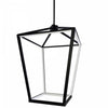 Luminaire suspendu Cage de Dainolite blanc qui diffuse la lumière, avec fini noir mat et ampoule à DEL de 64 W