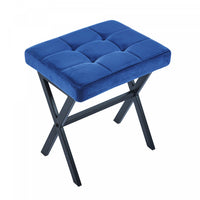  Tabouret d’appoint polyvalent Owen avec pieds en metal, couleur bleu