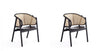 Fauteuil d’appoint en bois style industriel chic Versailles en noir et naturel - Lot de 2