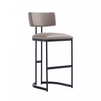  Tabouret de bar moderne contemporain en metal Juno, couleur taupe