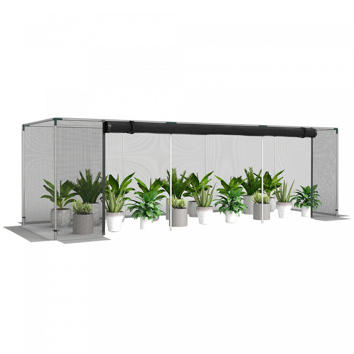 Outsunny Tente de Protection pour Plantes 12' x 4' avec Porte, Noir