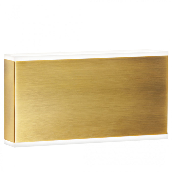 Applique murale Emery de Dainolite en acrylique givré qui diffuse la lumière, avec fini laiton vieilli et ampoule à DEL de 20 W