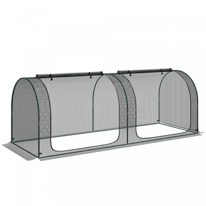 Outsunny Cage de Culture8 x 3 pi avec Deux Portes Zippees, Noir
