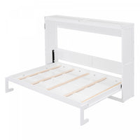 Evelyn Lit mural escamotable gain de place Murphy avec design d’armoire pliable, lit Full, blanc