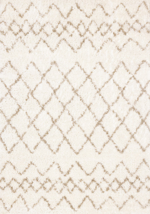 Tapis Taylor creme en treillis marron, 6'7\" x 9'6\"