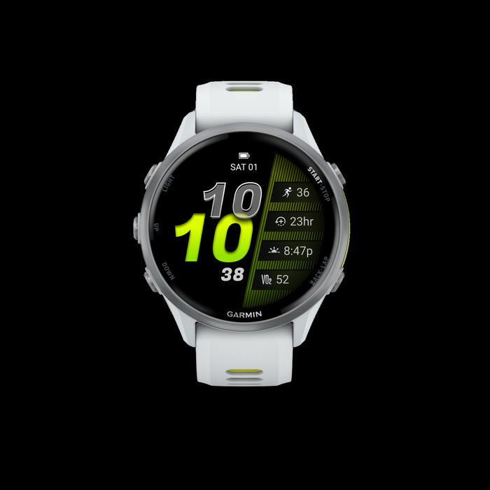 Garmin Forerunner 970 Smartwatch 47mm, Amoled, Titanium Whitestone/amp Yellow, Gps Fitness, Running, Triathlon, 15-jour Batterie
