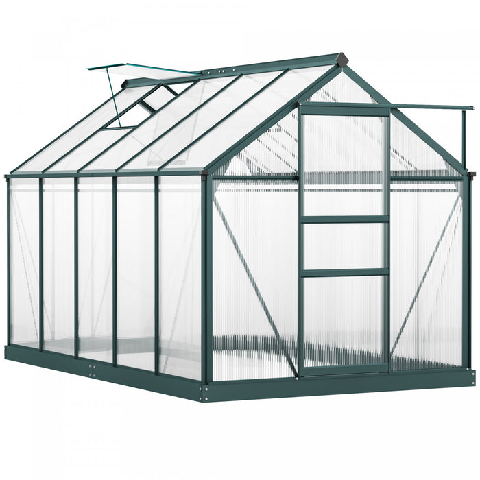 Outsunny 10.2' X 6.3' X 6.6' Entree Jardin Serre Polycarbonate Panneaux Plantes Fleur Croissance Abri Exterieur Maison Chaude Portable Cadre En Aluminium