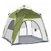 Tente De Camping Familiale 4-5 Personnes Montage Instantanee Pop-up 4 Fenetres Pare-soleil Dim. 2,4l X 2,4l X 1,95h M Fibre Verre Polyester Vert Gris