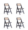 Chaise pliante en bois style industriel Pullman, noir et naturel - Lot de 4