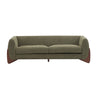Harold Canape 3 places en bois de 82,75\" avec revetement boucle et sherpa, vert olive