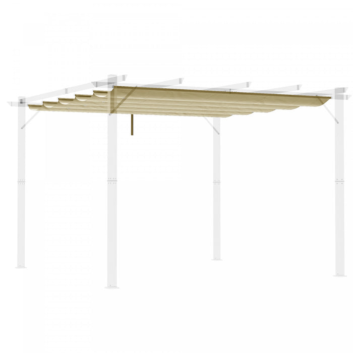 Outsunny Toile De Pergola Retractable De Remplacement Pour Pergola 9.8' X 9.8', Couverture De Pergola De Remplacement, Beige