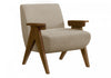 Monarch Specialties - Chaise D'Appoint, 31\"H, Rembourre, Salon, Chambre A Coucher, Beige, Bois Noyer Brun
