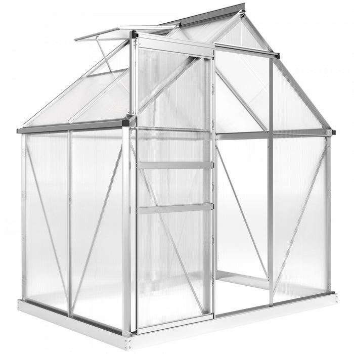 Outsunny Serre de plain-pied en polycarbonate 6' x 4' x 6,6' transparent