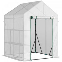 Outsunny Serre Pour L'exterieur, Serre Portable Avec Etagere A 2 Niveaux