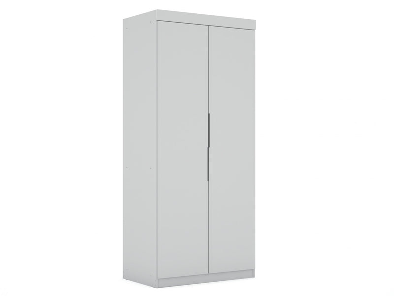 Armoire penderie contemporaine moderne Mulberry 2 pieces en blanc