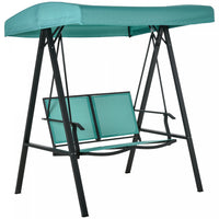 Outsunny Balancelle De Jardin Pour 2 Personnes Avec Abat-jour Reglable, Sieges En Maille Respirante