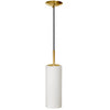 Luminaire suspendu Paza de Dainolite en verre blanc, avec fini laiton vieilli et 1 ampoule