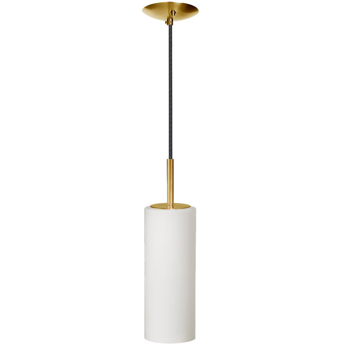 Luminaire suspendu Paza de Dainolite en verre blanc, avec fini laiton vieilli et 1 ampoule