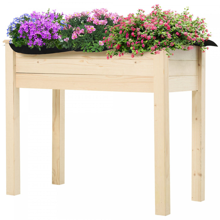 Outsunny 34'' Jardiniere Sur Pieds Potager Inserts D'irrigation + Feutre De Drainage Inclus Bois Massif Sapin