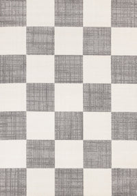  Tapis Covington a Carreaux Gris et Blanc, 5'3