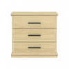 Table de nuit traditionnelle Clifford en chene naturel (3 tiroirs)