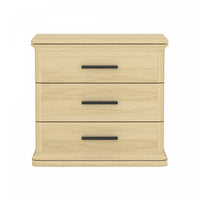 Table de nuit traditionnelle Clifford en chene naturel (3 tiroirs)