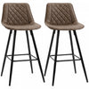 HOMCOM Bar Stools Set of 2, Counter Height, 27.25" Kitchen Stools, Brown