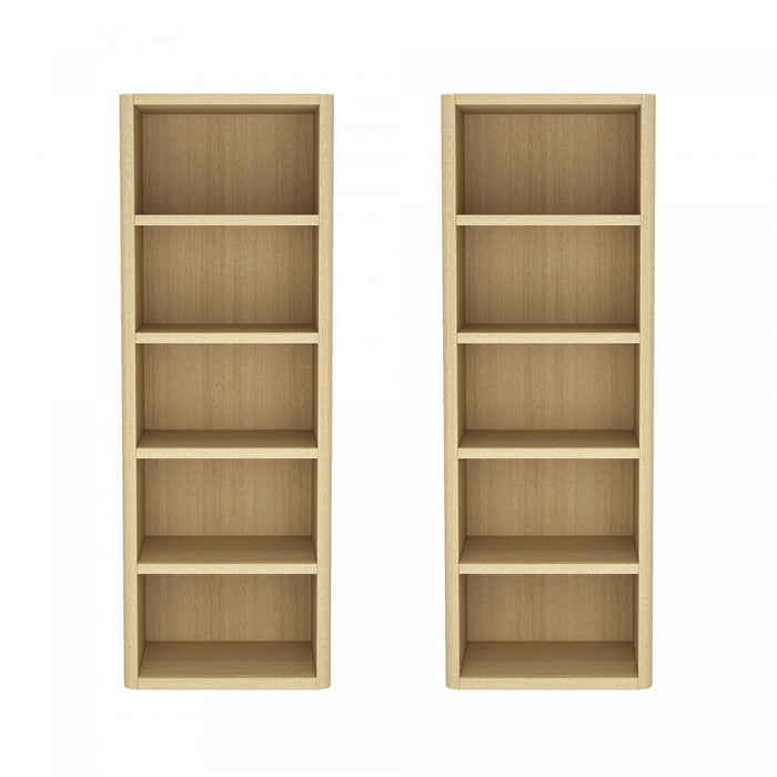 Bibliotheque ouverte moderne Rivington 28\" en chene naturel - Lot de 2