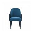 Fauteuil moderne en bois Hillman avec accoudoirs et revetement bleu