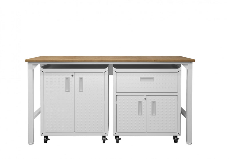 Ensemble de garage moderne Fortress 3 pieces en blanc