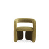Fauteuil lounge Corvette style moderne du milieu du siecle en velours vert olive