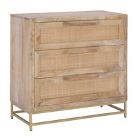 Armoire décorative Janie en rotin à 3 tiroirs - naturelle