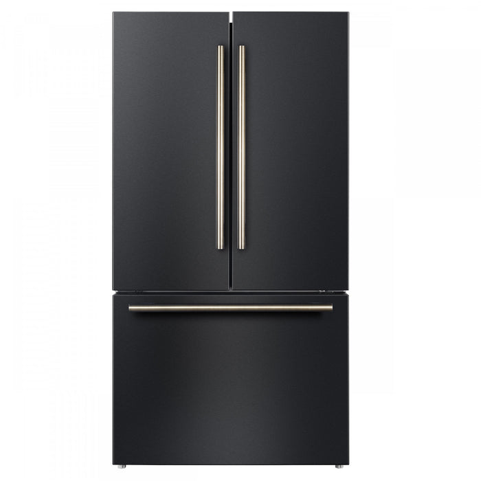 Refrigerateur Rivello de 36 po a portes francaises noires, certifie Energy Star – FFFFD1783-36BLK