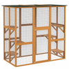 Pawhut Grand Enclos Exterieur Pour Chat, Terrasse En Bois Pour Chat Avec 6 Plates-formes Equilibrees Et Toit En Asphalte, 71\" X 38.5\" X 71\", Orange
