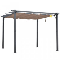 Outsunny 10' X 10' Pergola Gazebo En Aluminium Pour Jardin Auvent Couverture Carre Parasol Jardin Ra