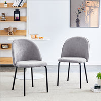 Lot de 2 chaises de salle a manger ergonomiques Ethan, couleur gris