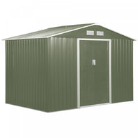 Outsunny Abri De Rangement En Metal 9' X 6', Maison A Outils De Jardin Avec Doubles Portes Coulissan