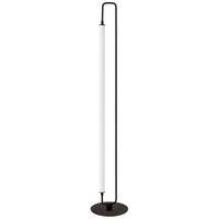 Lampe à pied Freya de Dainolite en acrylique blanc, avec fini noir mat et 1 ampoule à DEL