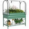 Outsunny Jardiniere Surelevee en Metal avec Housse, Vert fonce