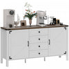 HOMCOM dBuffet e style ferme 59\" avec 2 portes de grange, blanc